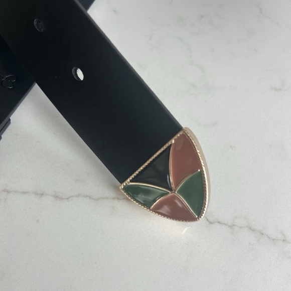 Jessica Simpson Women’s Belt Size Large Color: Black Mosaic NEW! - Picture 2 of 6